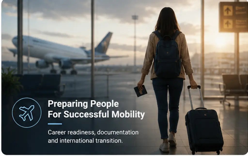Preparing professionals for successful international mobility with career readiness and documentation.